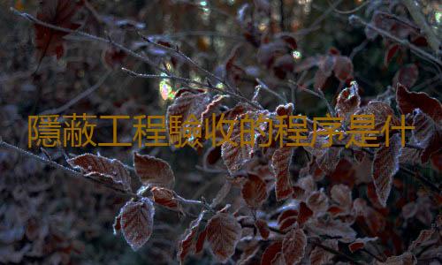 隱蔽工程驗收的程序是什麽？